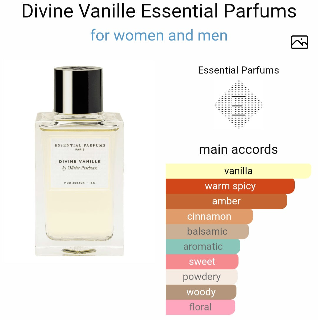 Perfume Divine Vanille by Essential Parfums- for Women and Men - Tester Original