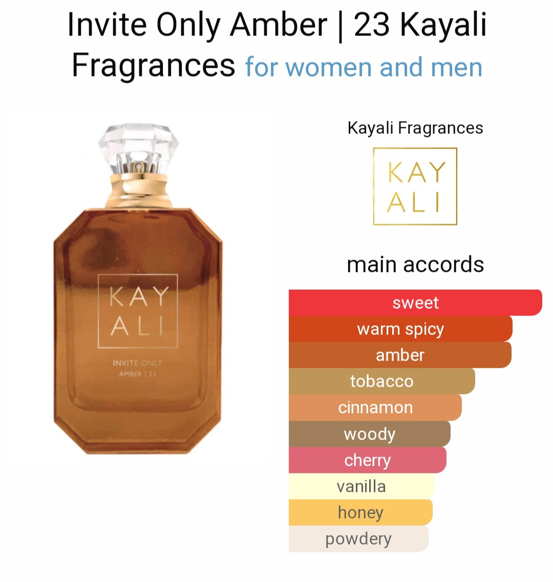 Perfume Invite Only Amber | 23 Kayali Fragrances for women and men - Tester Original