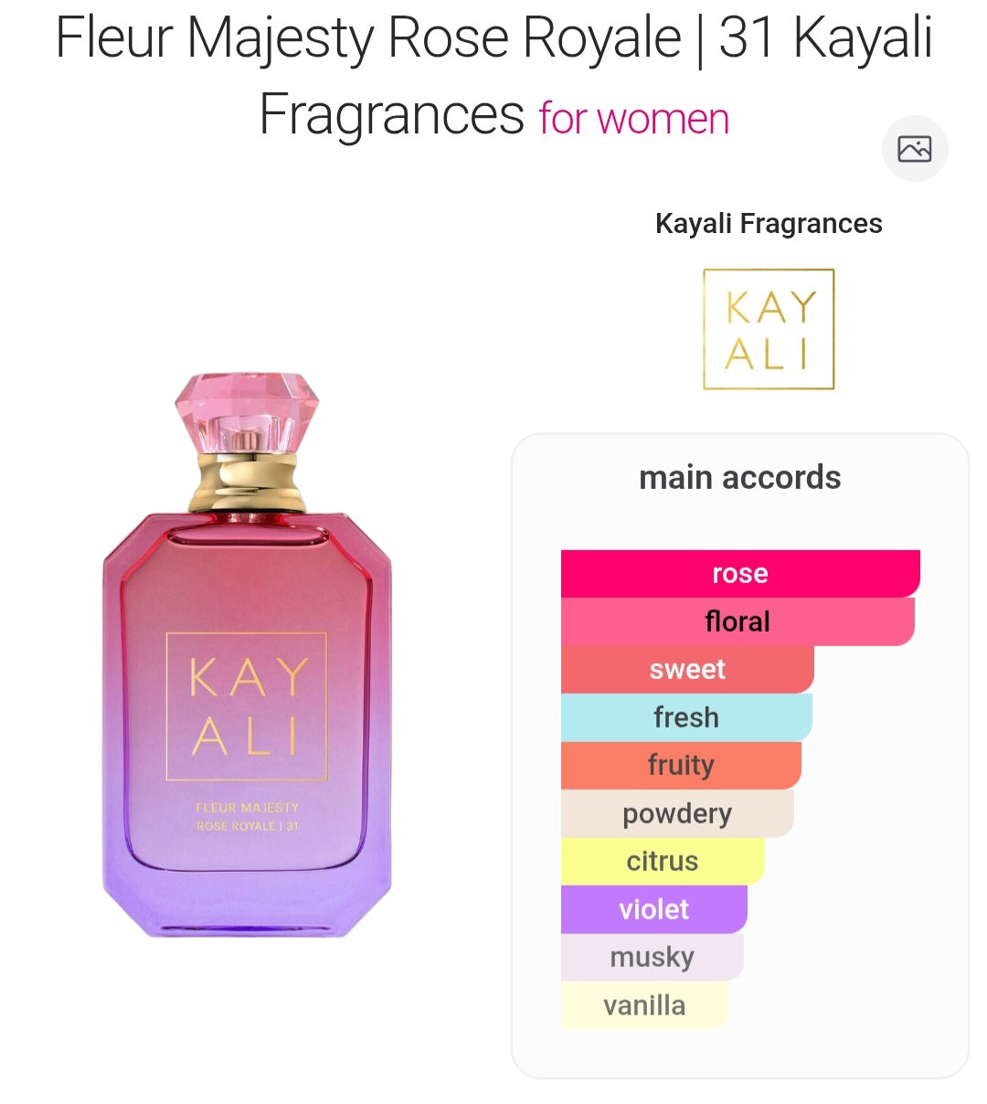 Perfume Fleur Majesty Rose Royale | 31 Kayali - for women -Tester Original