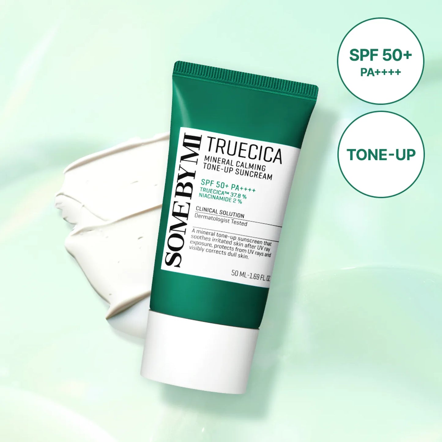 SOME BY MI - Truecica Mineral Calming Tone-Up Suncream SPF50