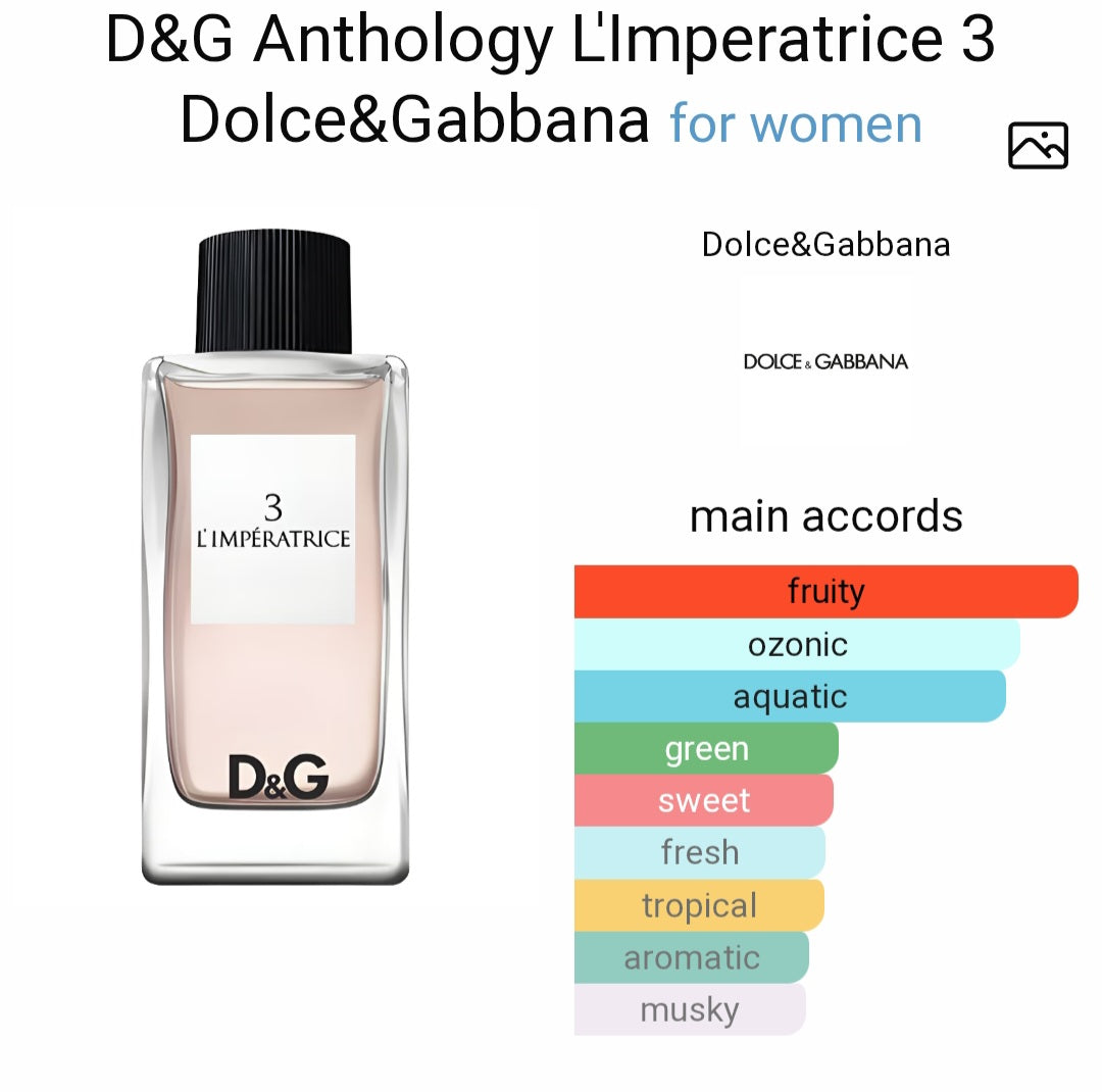 Perfume D&G Anthology L'Imperatrice 3 Dolce&Gabbana for women -Tester Original