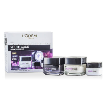 Set L'oreal Youth Code Programme (For Tired-Looking, Normal Skin): Night Cream 50ml + Day Cream 50ml + Eye Cream 15 ml