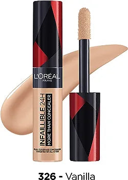 MAKEUP L'Oréal Paris Infallible 24H More Than Concealer, Full-coverage, Longwear and Matte Finish, 326 Vanilla,Cashmere 327