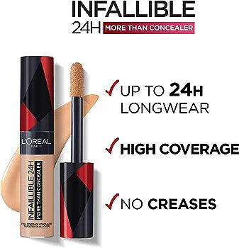 MAKEUP L'Oréal Paris Infallible 24H More Than Concealer, Full-coverage, Longwear and Matte Finish, 326 Vanilla,Cashmere 327