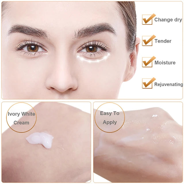 Snail Eye Cream Whitening Moisturizing Anti Aging Fade Dark Circles Eye Bags Anti-Puffiness Smoothing Fine Nourishing Eye Care