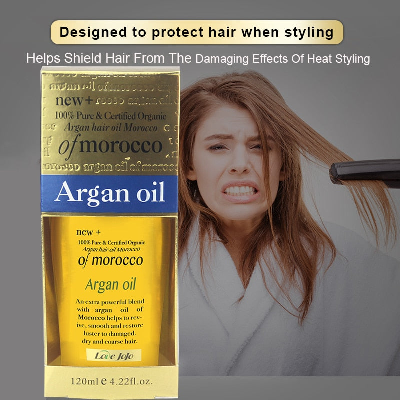 Love JoJo Pure Organic Moroccan Argan Oil For Hair 120ML Hair Smoothing and Softening Oil