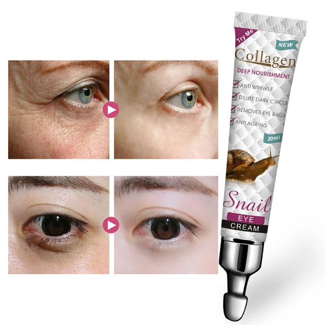 Snail Eye Cream Whitening Moisturizing Anti Aging Fade Dark Circles Eye Bags Anti-Puffiness Smoothing Fine Nourishing Eye Care
