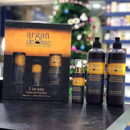 Set Argan Deluxe Nourishing-Shampoo, Conditioner and Serum