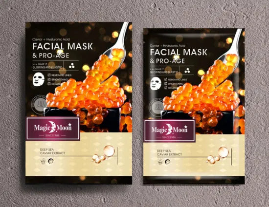 Magic Moon Caviar Mask 10pcs/Box Moisturizing Anti-Wrinkle And Anti-Aging Shrink Pore Whitening Hydrate Facial Mask Not Irritating Or Allergic