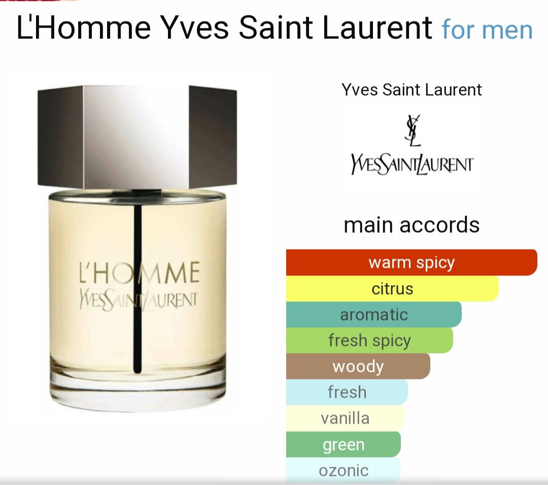 Perfume L'Homme Yves Saint Laurent for men- eau de Toilette - Tester Original