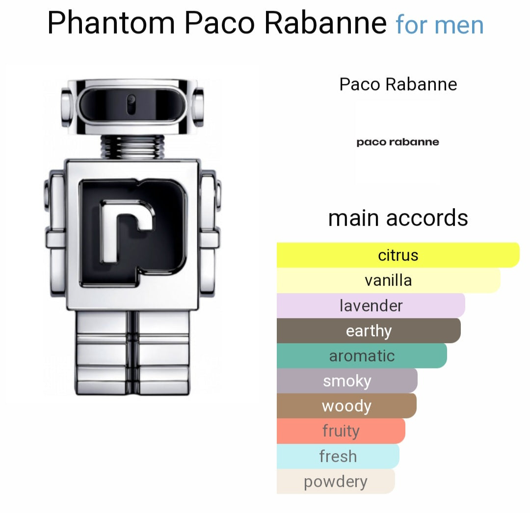 Perfume Paco Rabanne Phantom for Men -Eau de Toilette Spray- Tester Original