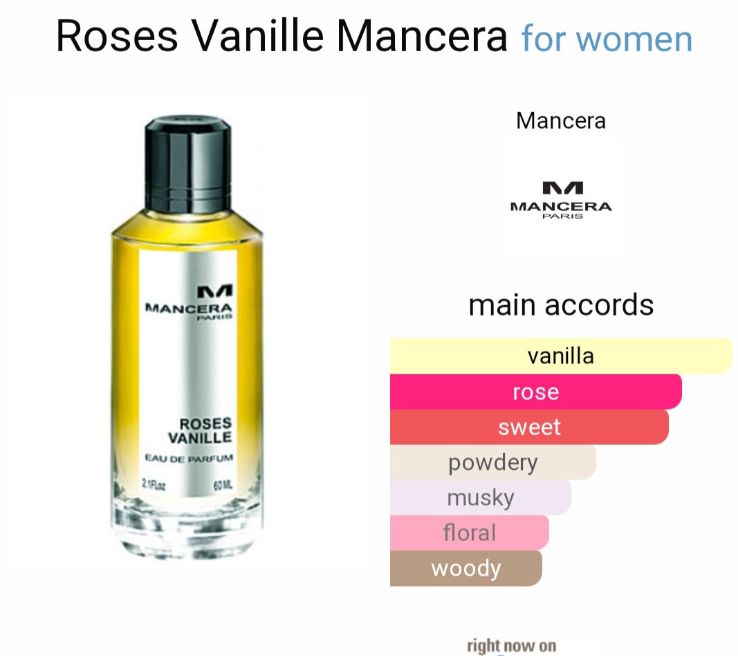 Perfume Mancera Roses Vanille for Women- Eau de Parfum- Tester Original