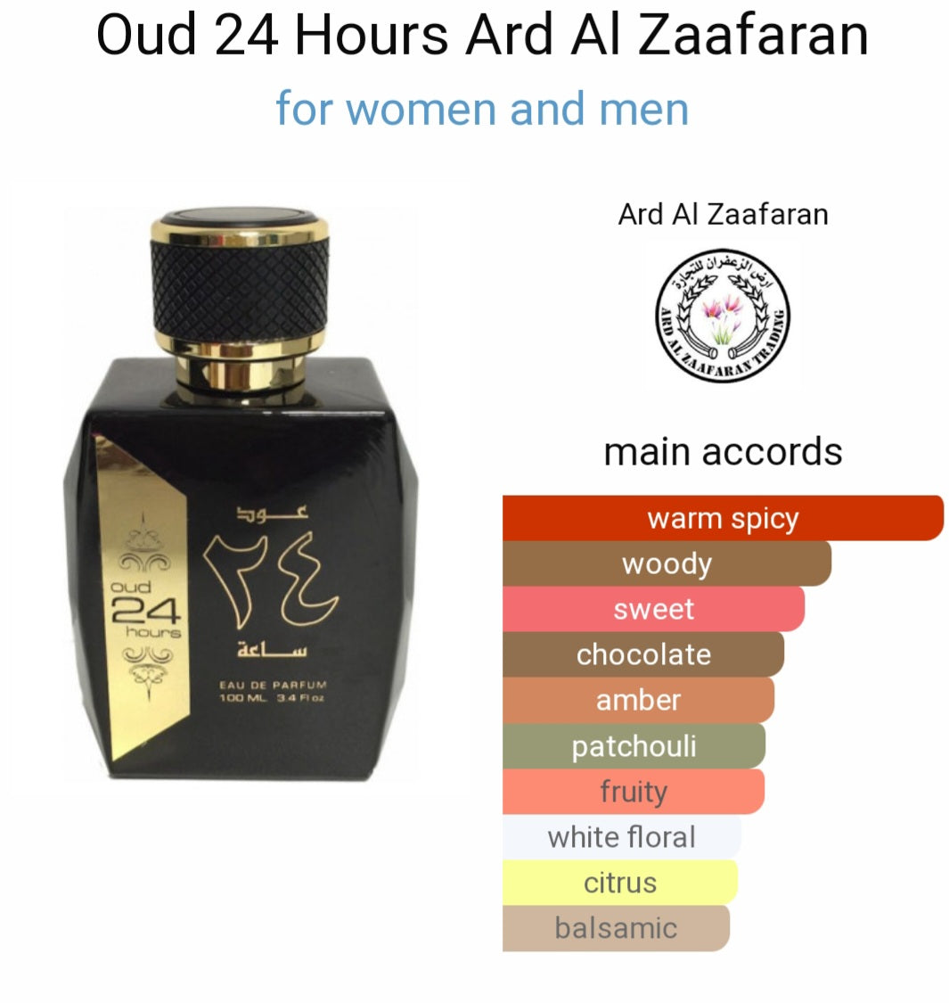 Perfume Oud 24 Hours Ard Al Zaafaran for women and men  Original with Deodorant