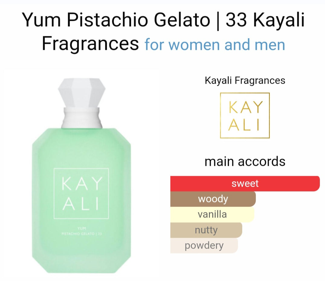 Perfume Yum Pistachio Gelato | 33 Kayali Fragrances for women and men- Tester Original