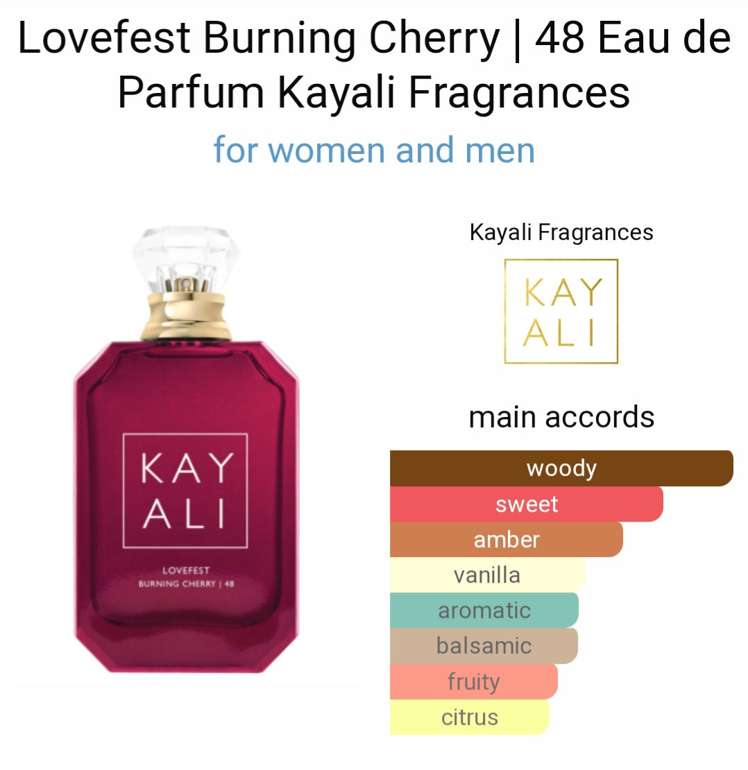 Perfume Lovefest Burning Cherry | 48 Eau de Parfum Kayali Fragrances for women and men - Tester Original