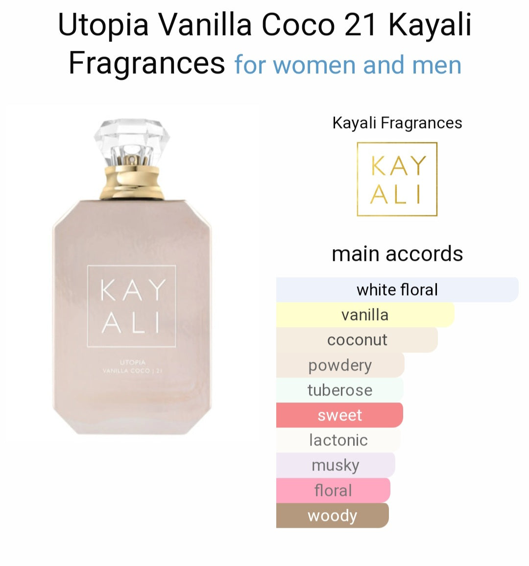 Perfume Utopia Vanilla Coco 21 Kayali Fragrances for women and men - Tester Original