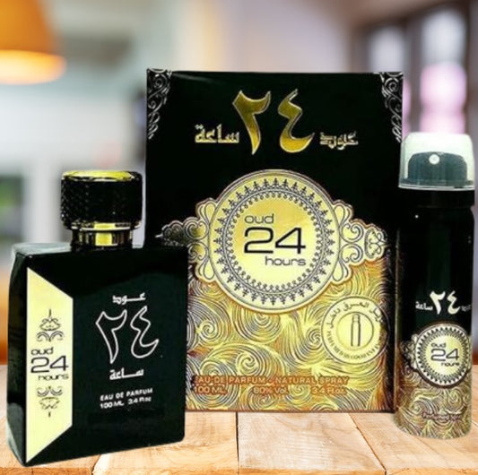 Perfume Oud 24 Hours Ard Al Zaafaran for women and men  Original with Deodorant