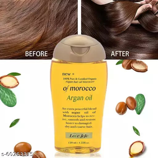 Love JoJo Pure Organic Moroccan Argan Oil For Hair 120ML Hair Smoothing and Softening Oil