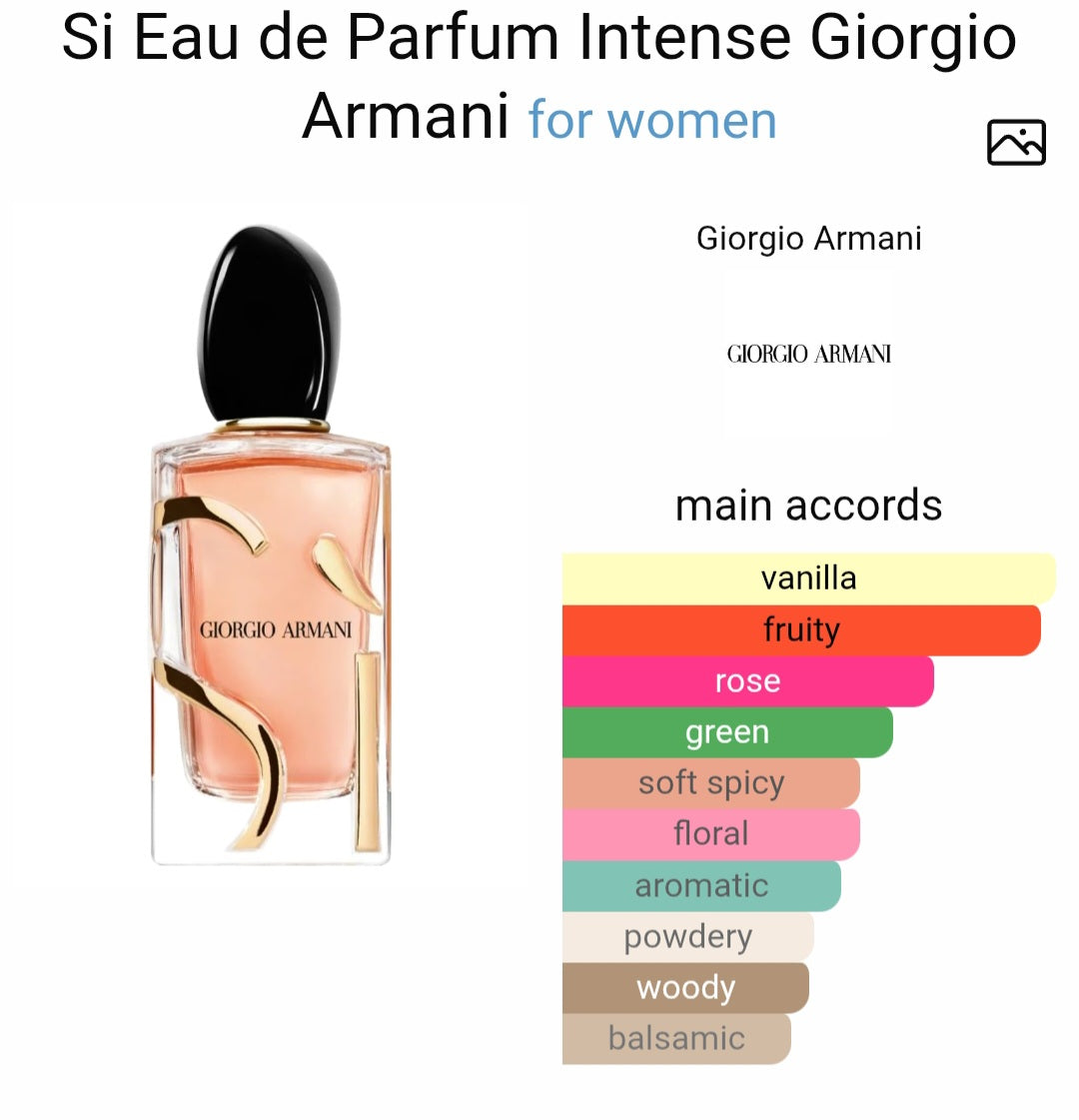 Perfume Sì Eau de Parfum Intense Giorgio Armani for women- Tester Original