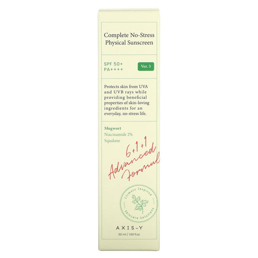 1.AXIS-Y Complete No-Stress Physical Sunscreen (SPF50+/PA++++) 50ml