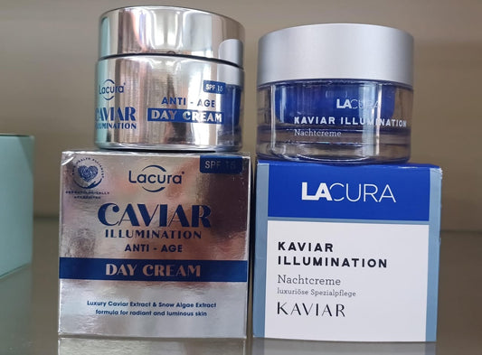 LACURA CAVIAR 50ml DAY CREAM NIGHT CREAM SET ANTI AGEING SKINCARE