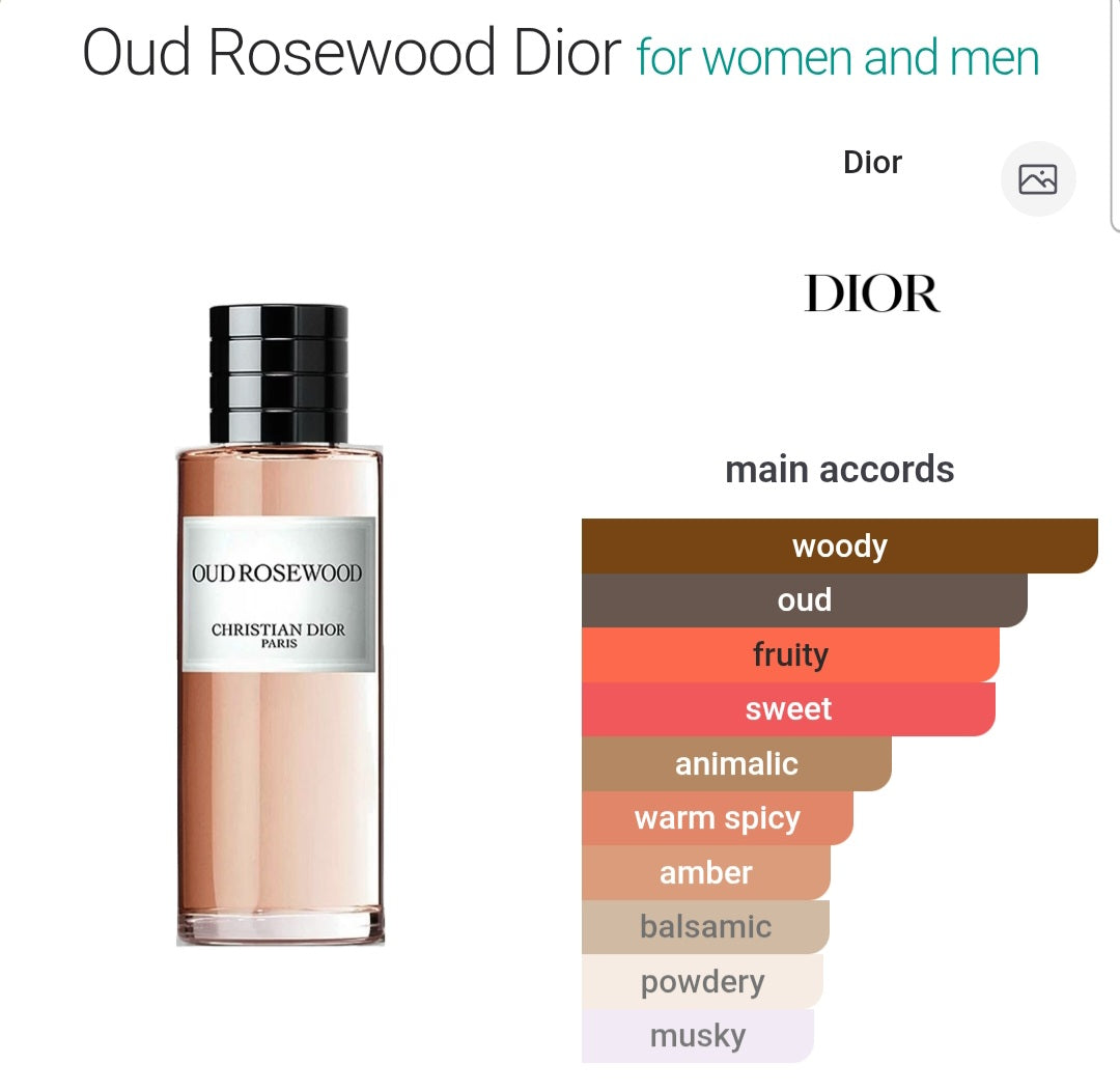 Perfume Oud Rosewood Dior for women and men- eau de Parfum - Tester Original