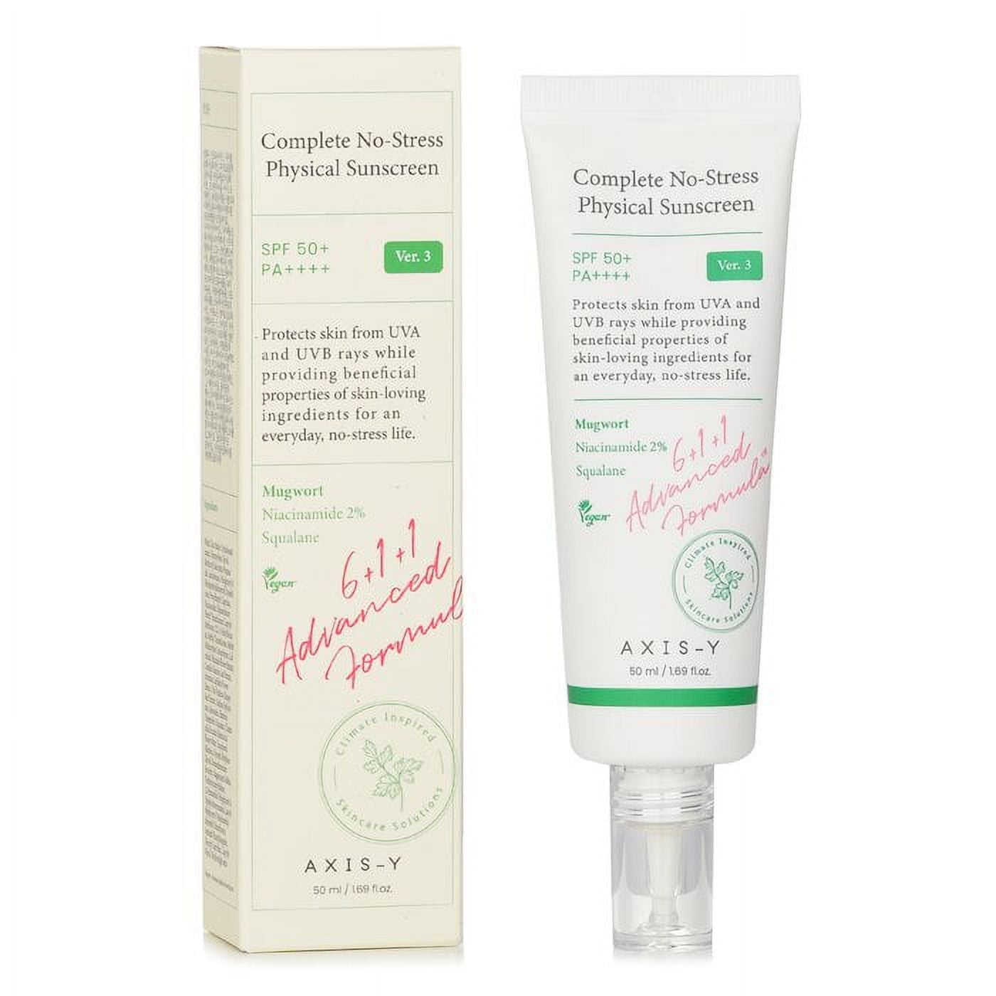1.AXIS-Y Complete No-Stress Physical Sunscreen (SPF50+/PA++++) 50ml