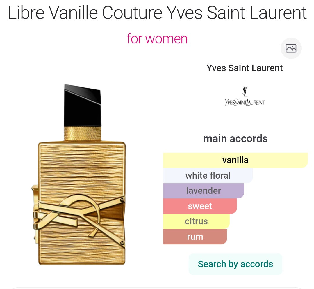 Perfume Libre Vanille Couture Yves Saint Laurent for women