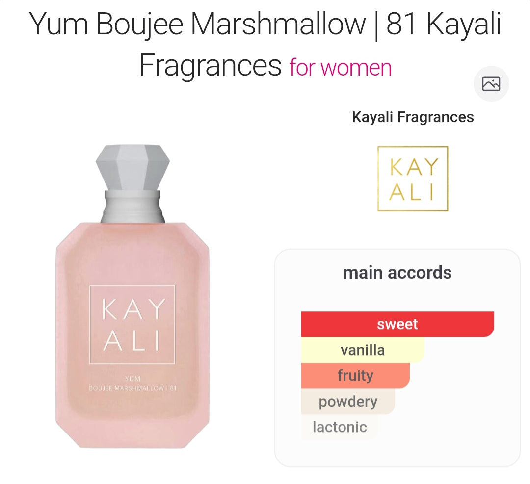 Perfume Yum Boujee Marshmallow | 81 Kayali for women - Tester Original