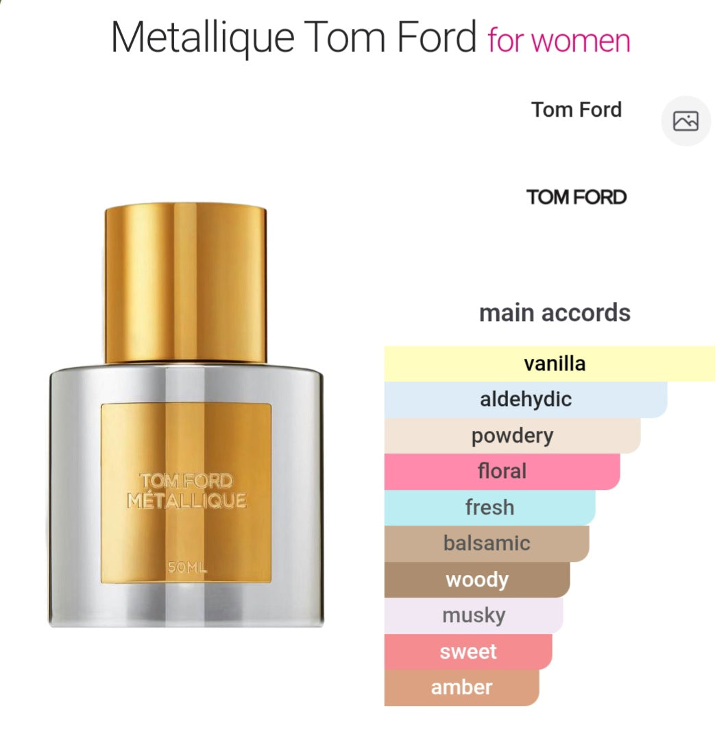 Perfume Tom Ford Metallique - eau de parfum for women- Tester Original