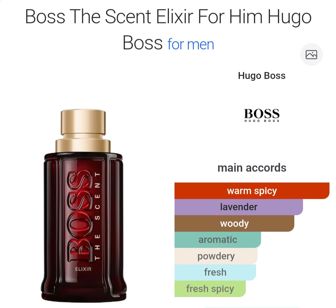 Perfume Boss The Scent Elixir For Him Hugo Boss for men- Tester Original